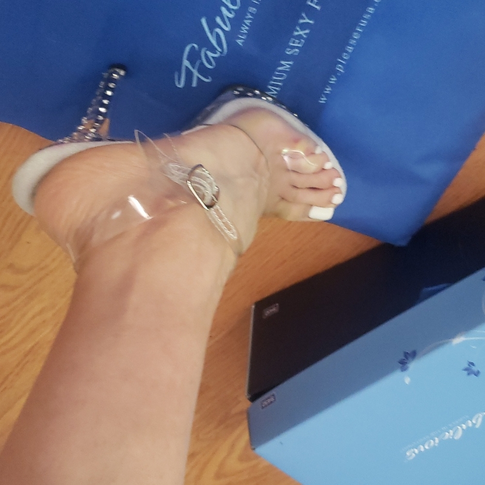 Clear Heels, Worn Once, With Box Like New. - image 2